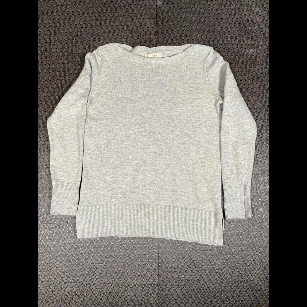 LOFT Gray Cable Knit 100% Cotton Women's Sweater  Ann Taylor Sz Small (A11)